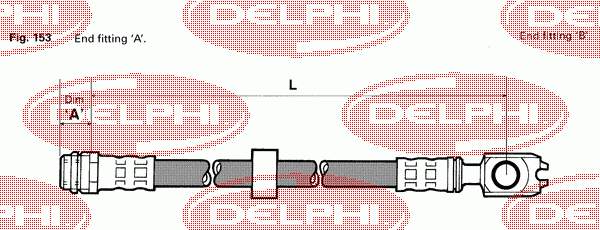 LH0374 Delphi mangueira do freio dianteira