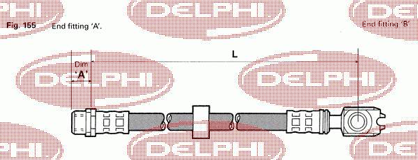 LH0412 Delphi mangueira do freio traseira