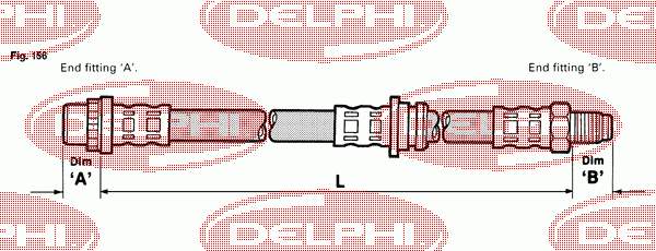 Mangueira do freio traseira LH0461 Delphi