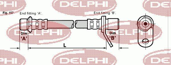 LH0477 Delphi mangueira do freio traseira esquerda