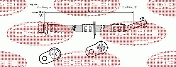 LH6091 Delphi mangueira do freio dianteira direita