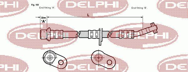 LH0480 Delphi mangueira do freio dianteira direita