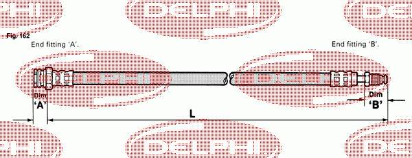 Шланг тормозной передний LH0465 Delphi