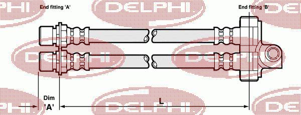 LH0258 Delphi mangueira do freio traseira