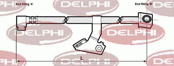 LH6014 Delphi mangueira do freio dianteira direita