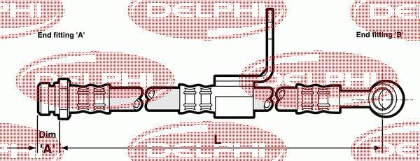 LH6047 Delphi Шланг тормозной передний правый