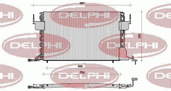 TSP0225021 Delphi radiador de aparelho de ar condicionado
