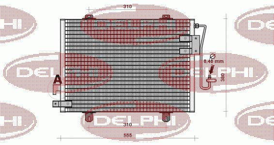 TSP0225131 Delphi radiador de aparelho de ar condicionado