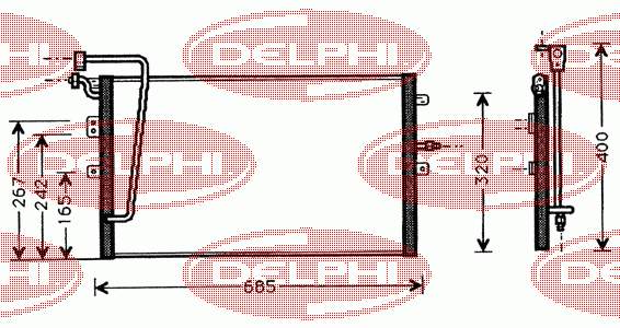 TSP0225151 Delphi radiador de aparelho de ar condicionado