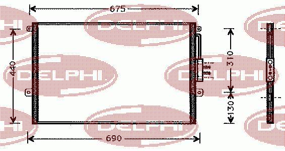 TSP0225249 Delphi radiador de aparelho de ar condicionado