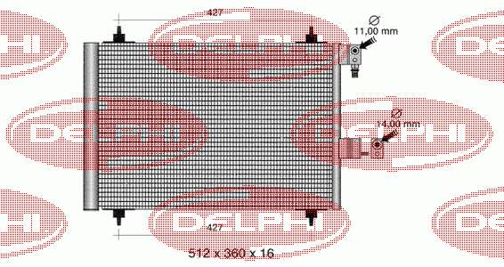 TSP0225411 Delphi radiador de aparelho de ar condicionado