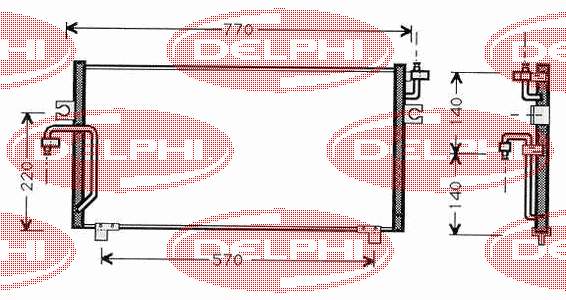 TSP0225436 Delphi radiador de aparelho de ar condicionado