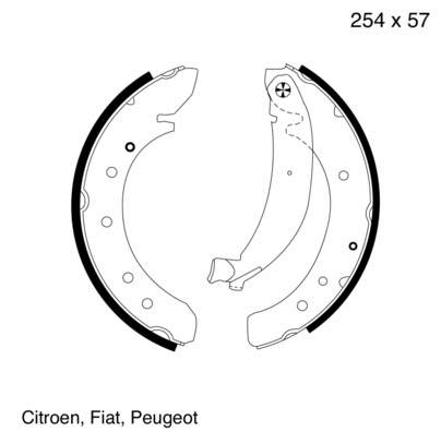 Sapatas do freio traseiras de tambor para Peugeot Expert (VF)