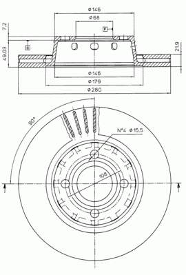 Передние тормозные диски 101172E Metzger