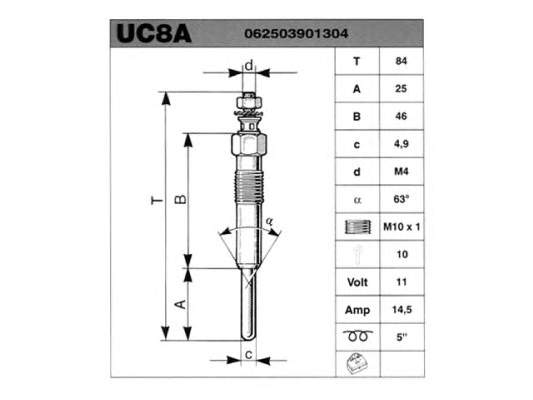 Свечи накала 062503901304 Magneti Marelli