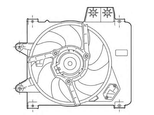 Difusor do radiador de aparelho de ar condicionado, montado com roda de aletas e o motor 7740875 Fiat/Alfa/Lancia