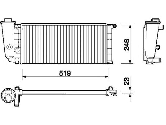 350213101000 Magneti Marelli radiador de esfriamento de motor