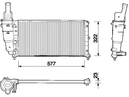 350213114000 Magneti Marelli radiador de esfriamento de motor