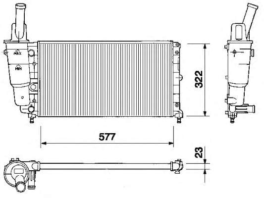 Radiador de esfriamento de motor RA0360060 Jdeus