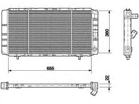 350213624000 Magneti Marelli radiador de esfriamento de motor