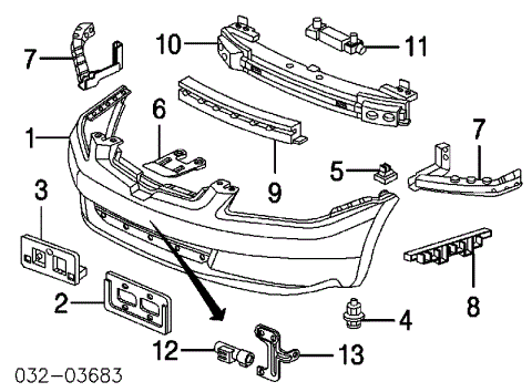 906sb0003 Honda Klipsa Krepleniya Reshetki Radiatora