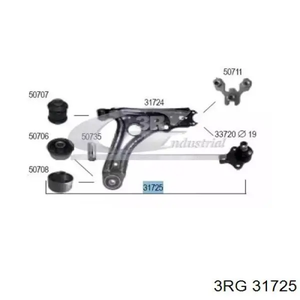 Рычаг передней подвески нижний правый 31725 3RG