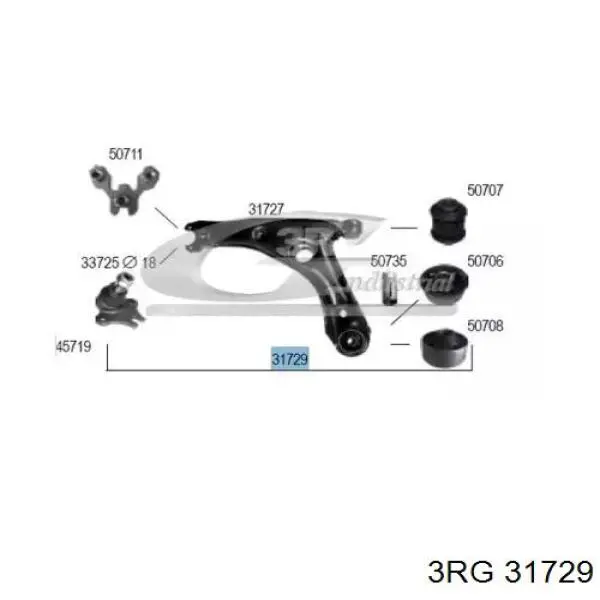 Рычаг передней подвески нижний левый 31729 3RG
