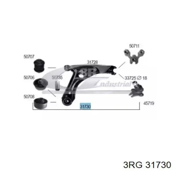 Рычаг передней подвески нижний правый 31730 3RG