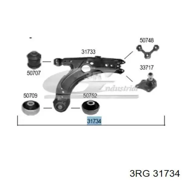 Рычаг передней подвески нижний правый 31734 3RG