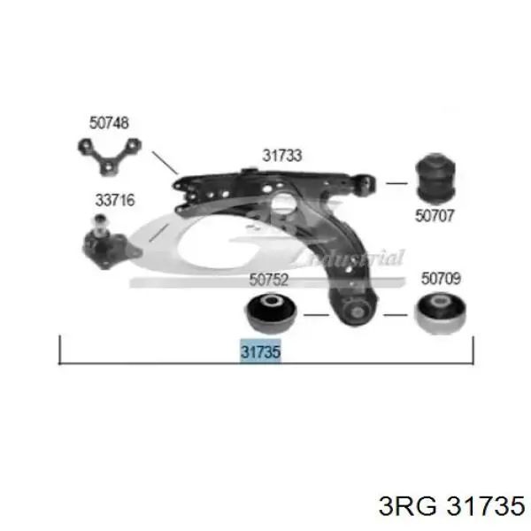 Рычаг передней подвески нижний левый 31735 3RG