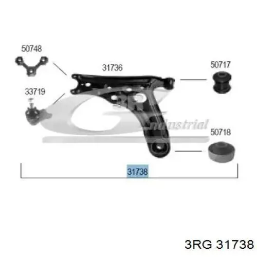 Рычаг передней подвески нижний левый/правый 31738 3RG
