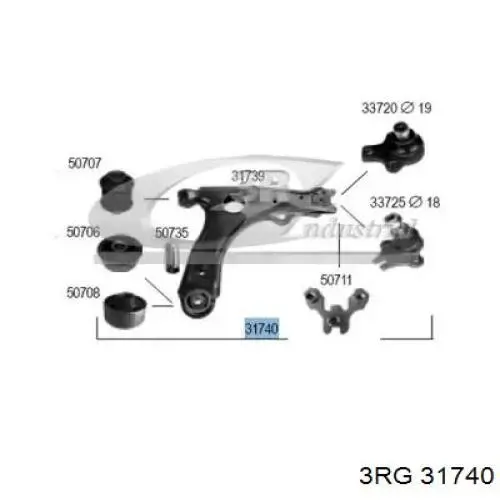 Рычаг передней подвески нижний левый/правый 31740 3RG