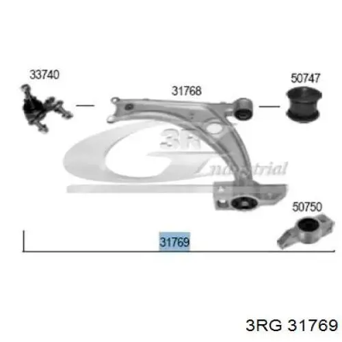 Рычаг передней подвески нижний левый 31769 3RG