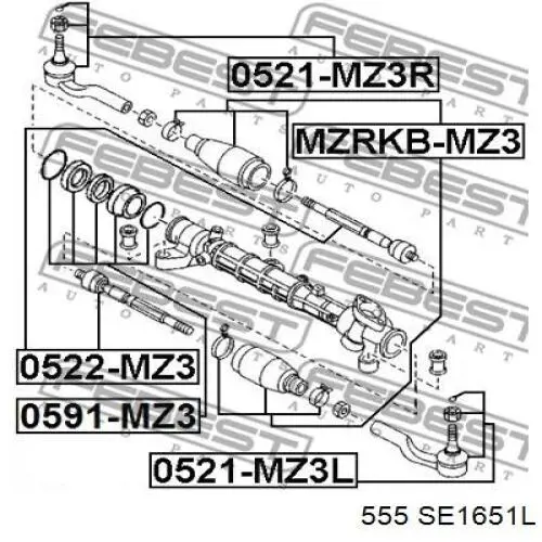 Рулевой наконечник 555 SE1651L цена, от 15.58 USD