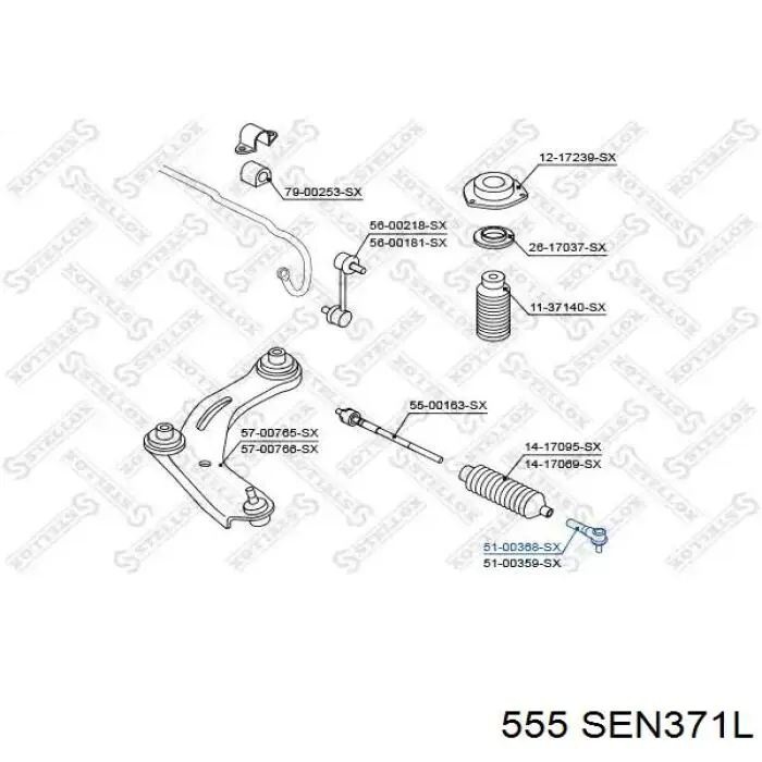Купить SEN371L 555 Наконечник рулевой тяги, внешний