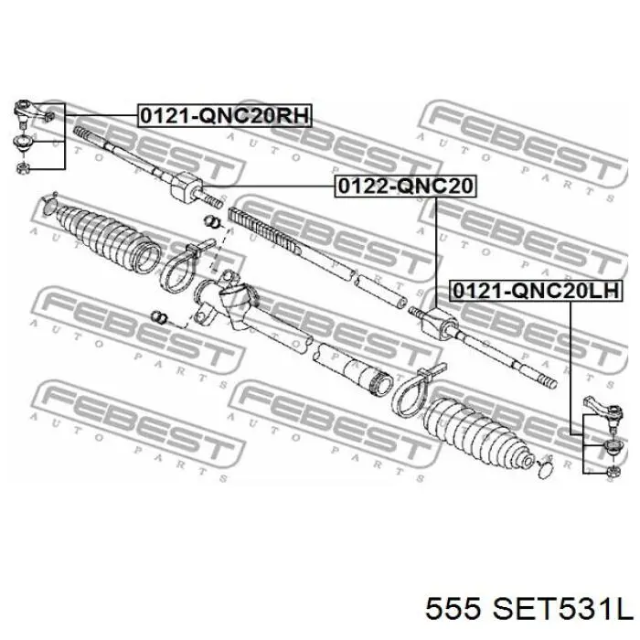 Купить SET531L 555 Наконечник рулевой тяги, внешний