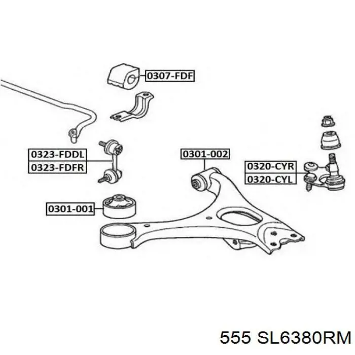 Стойка стабилизатора переднего правая SL6380RM 555