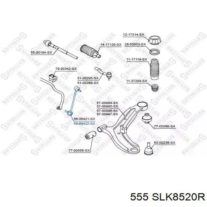 Стойка стабилизатора переднего правая SLK8520R 555