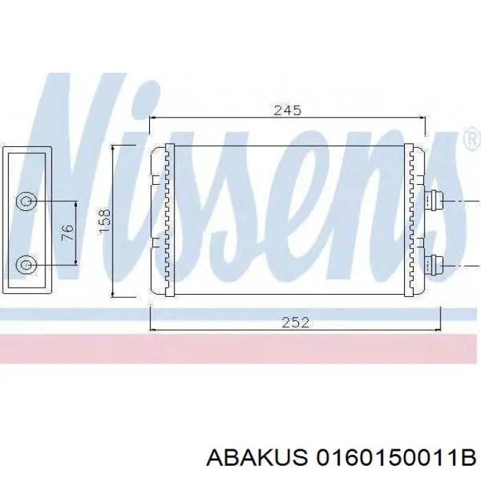 Радиатор печки 0160150011B Depo/Loro/Abakus