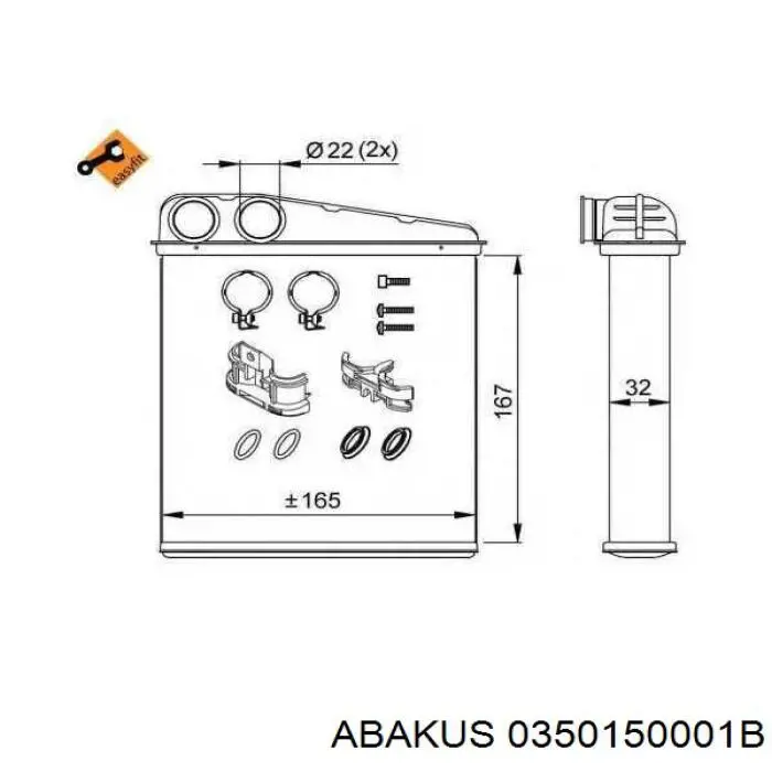 0350150001B Abakus радиатор печки