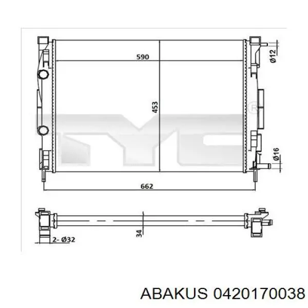 Радиатор 60C9044JPN JPN