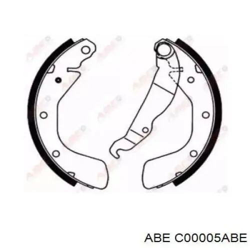 Купить C00005ABE ABE Задние барабанные тормозные колодки