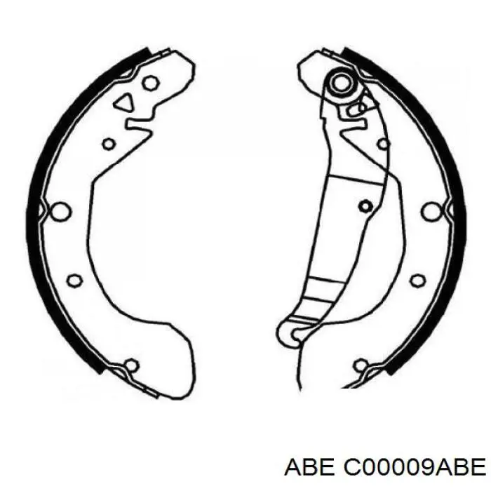 Купить C00009ABE ABE Задние барабанные тормозные колодки