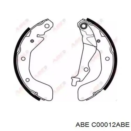 C00012ABE ABE Барабанные тормозные колодки