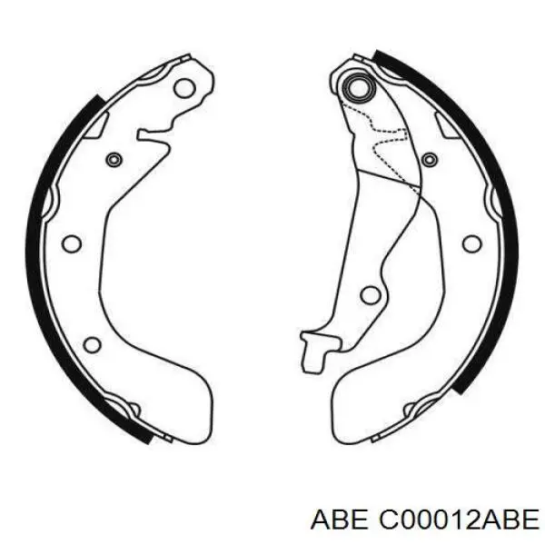 Купить C00012ABE ABE Задние барабанные тормозные колодки