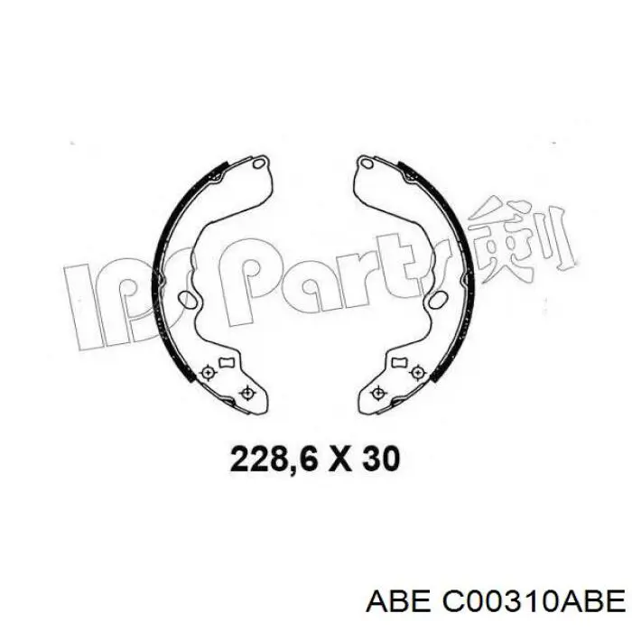 Купить C00310ABE ABE Задние барабанные тормозные колодки