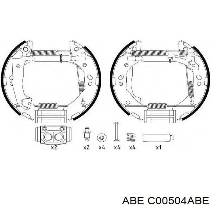 C00504ABE ABE Барабанные тормозные колодки