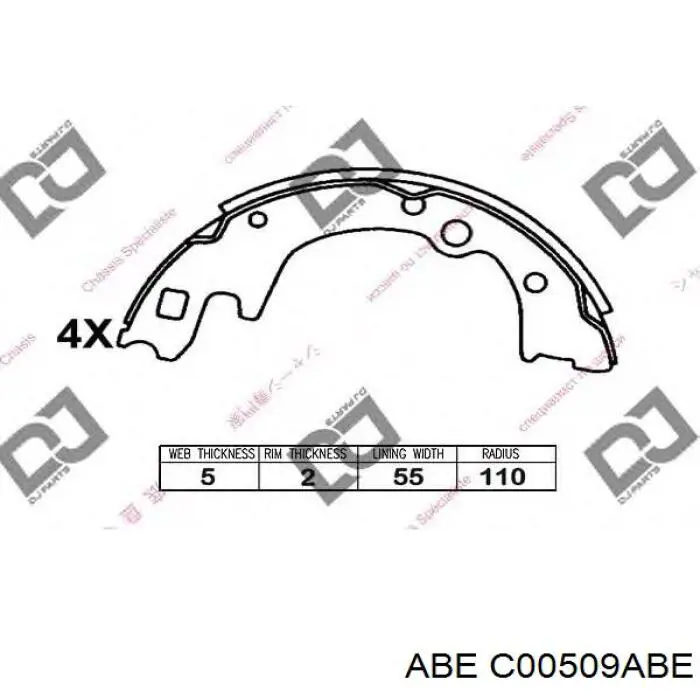 Барабанные колодки ABE C00509ABE