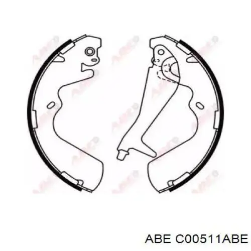 Задние барабанные колодки C00511ABE ABE