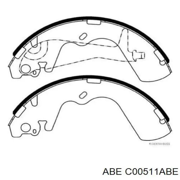 Купить C00511ABE ABE Задние барабанные тормозные колодки